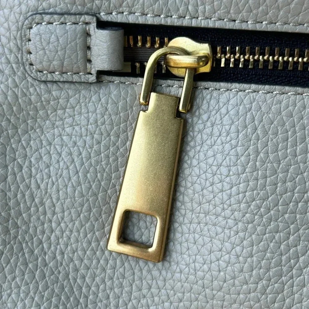 Marc Jacobs Pebbled Leather Tote in Light Gray with Gold Hardware